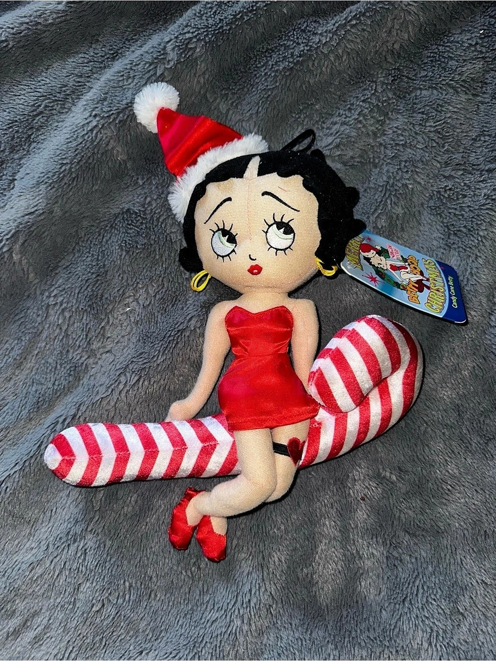 Betty Boop Candy Cane Betty Christmas Ornament Plush